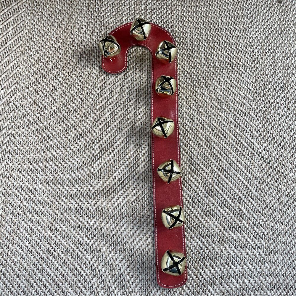 Christmas Sleigh Bell Strap For Door Decor‎ 8 Brass Plated Bells